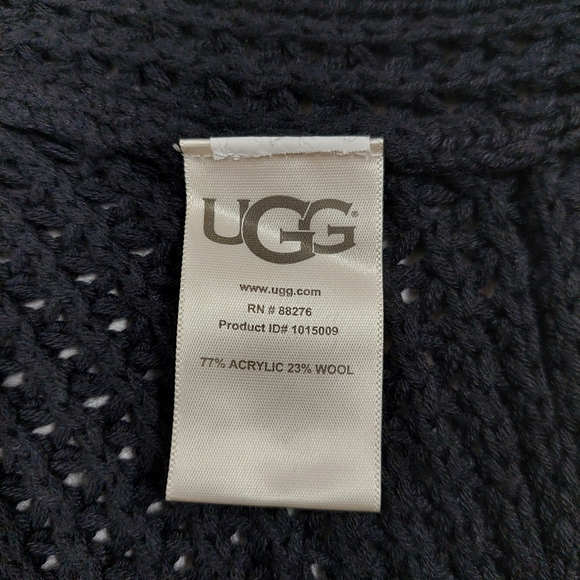 UGG Black Maribeth Cocoon Cape Ribbed Cable Knit Cardigan - Picture 12 of 12